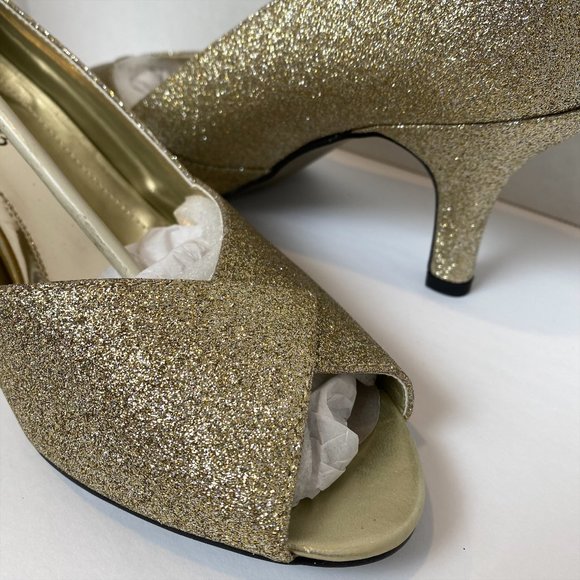 Easy Street - Alive @5 - Ravish Pump - Gold Glitter - Size 9 W - New in Box - Picture 6 of 11